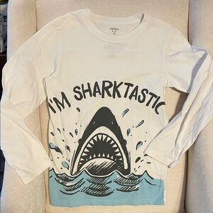 Carter's Cream 'I'm Sharktastic' Long Sleeve Tee